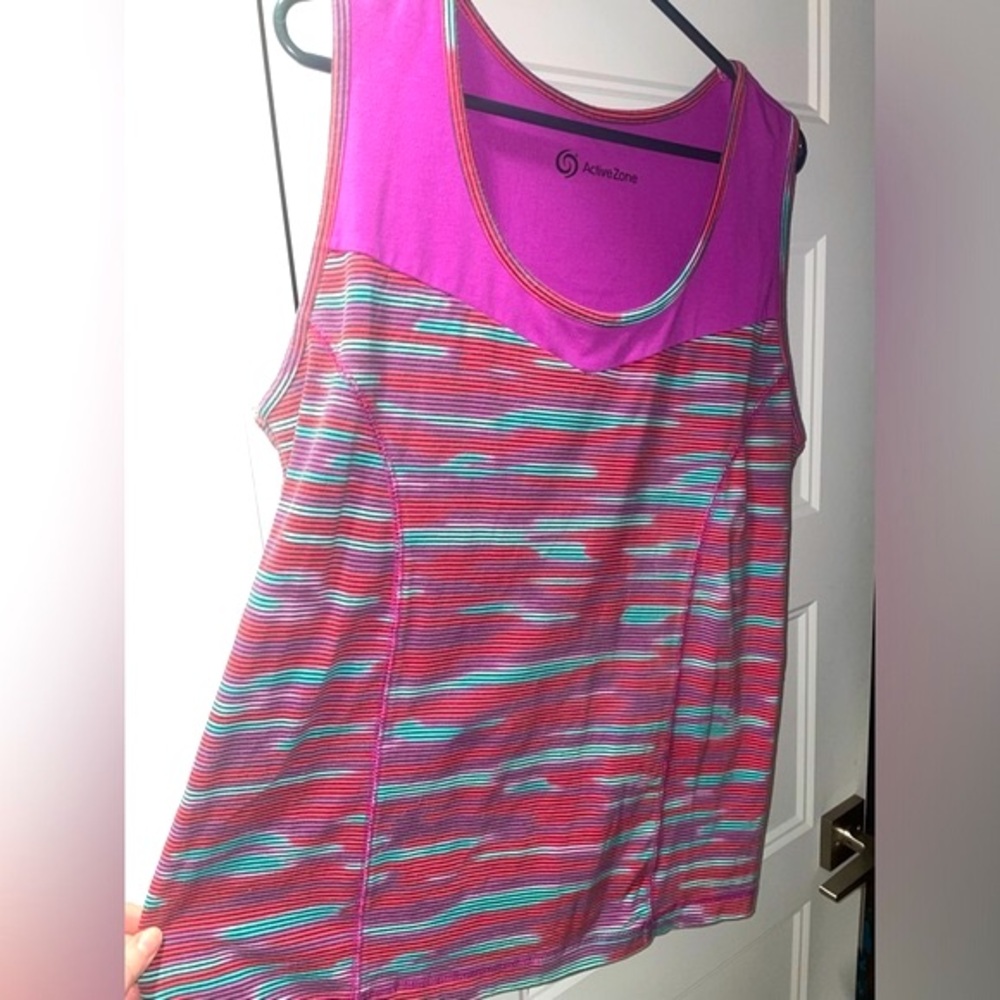 EUC Active Zone colorful racerback tank top for women 1X